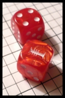 Dice : Dice - 6D - Chessex Velvet Red with White with Symbol - SK Collection Nov 2010